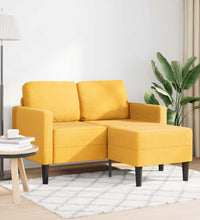 2-Sitzer-Sofa mit Chaiselongue L-Form Hellgelb 125 cm Leinen