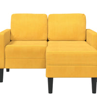 2-Sitzer-Sofa mit Chaiselongue L-Form Hellgelb 125 cm Leinen