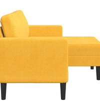 2-Sitzer-Sofa mit Chaiselongue L-Form Hellgelb 125 cm Leinen