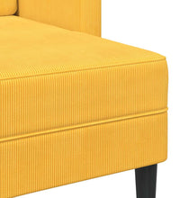 2-Sitzer-Sofa mit Chaiselongue L-Form Hellgelb 125 cm Leinen