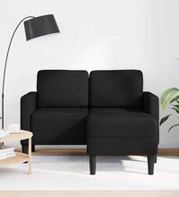 2-Sitzer-Sofa mit Chaiselongue L-Form Schwarz 125 cm Kunstleder