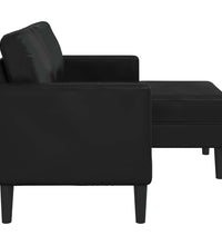 2-Sitzer-Sofa mit Chaiselongue L-Form Schwarz 125 cm Kunstleder