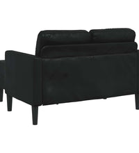 2-Sitzer-Sofa mit Chaiselongue L-Form Schwarz 125 cm Kunstleder