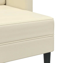 2-Sitzer-Sofa mit Chaiselongue L-Form Creme 125 cm Kunstleder