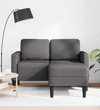 2-Sitzer-Sofa mit Chaiselongue L-Form Grau 125 cm Kunstleder