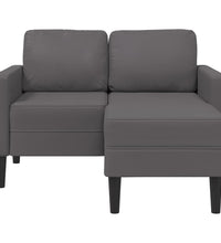 2-Sitzer-Sofa mit Chaiselongue L-Form Grau 125 cm Kunstleder
