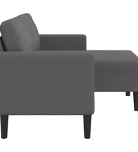 2-Sitzer-Sofa mit Chaiselongue L-Form Grau 125 cm Kunstleder