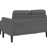 2-Sitzer-Sofa mit Chaiselongue L-Form Grau 125 cm Kunstleder