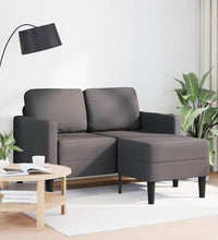 2-Sitzer-Sofa mit Chaiselongue L-Form Grau 125 cm Kunstleder