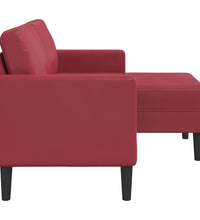 2-Sitzer-Sofa mit Chaiselongue L-Form Weinrot 125 cm Kunstleder
