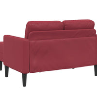 2-Sitzer-Sofa mit Chaiselongue L-Form Weinrot 125 cm Kunstleder