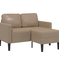 2-Sitzer-Sofa mit Chaiselongue L-Form Cappuccino-Braun 125 cm