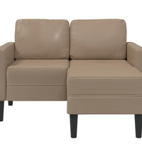 2-Sitzer-Sofa mit Chaiselongue L-Form Cappuccino-Braun 125 cm