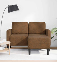 2-Sitzer-Sofa mit Chaiselongue L-Form Braun 125 cm Kunstleder
