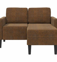 2-Sitzer-Sofa mit Chaiselongue L-Form Braun 125 cm Kunstleder