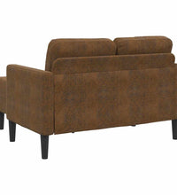 2-Sitzer-Sofa mit Chaiselongue L-Form Braun 125 cm Kunstleder