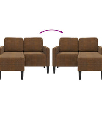 2-Sitzer-Sofa mit Chaiselongue L-Form Braun 125 cm Kunstleder