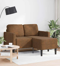 2-Sitzer-Sofa mit Chaiselongue L-Form Braun 125 cm Kunstleder
