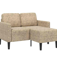 2-Sitzer-Sofa mit Chaiselongue L-Form Hellgrau 125cm Kunstleder