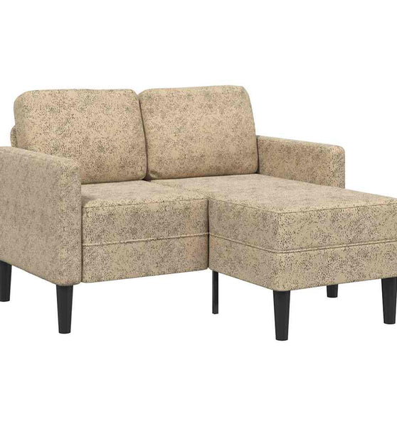 2-Sitzer-Sofa mit Chaiselongue L-Form Hellgrau 125cm Kunstleder