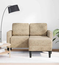 2-Sitzer-Sofa mit Chaiselongue L-Form Hellgrau 125cm Kunstleder
