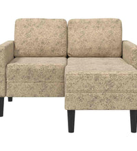 2-Sitzer-Sofa mit Chaiselongue L-Form Hellgrau 125cm Kunstleder