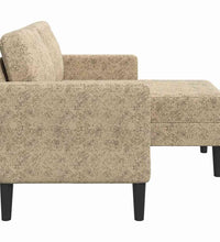 2-Sitzer-Sofa mit Chaiselongue L-Form Hellgrau 125cm Kunstleder