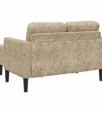 2-Sitzer-Sofa mit Chaiselongue L-Form Hellgrau 125cm Kunstleder