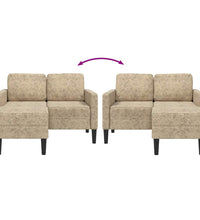 2-Sitzer-Sofa mit Chaiselongue L-Form Hellgrau 125cm Kunstleder