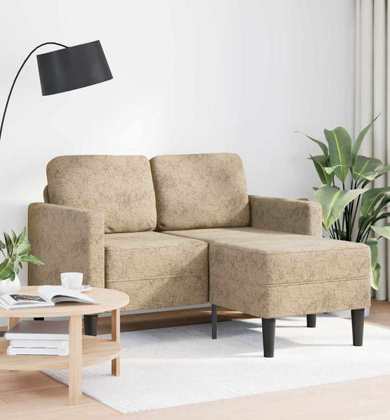 2-Sitzer-Sofa mit Chaiselongue L-Form Hellgrau 125cm Kunstleder