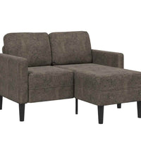 2er-Sofa mit Chaiselongue L-Form Dunkelgrau 125 cm Kunstleder