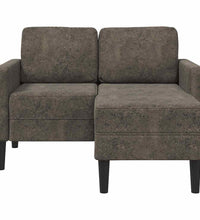 2er-Sofa mit Chaiselongue L-Form Dunkelgrau 125 cm Kunstleder