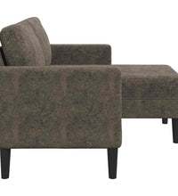 2er-Sofa mit Chaiselongue L-Form Dunkelgrau 125 cm Kunstleder