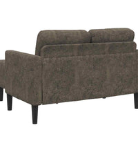 2er-Sofa mit Chaiselongue L-Form Dunkelgrau 125 cm Kunstleder