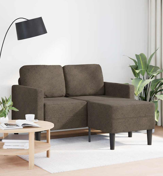 2er-Sofa mit Chaiselongue L-Form Dunkelgrau 125 cm Kunstleder