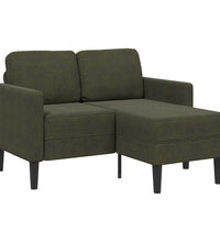 2er-Sofa mit Chaiselongue L-Form Armeegrün 125 cm Kunstleder