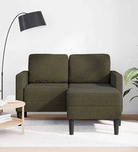 2er-Sofa mit Chaiselongue L-Form Armeegrün 125 cm Kunstleder