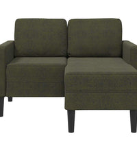 2er-Sofa mit Chaiselongue L-Form Armeegrün 125 cm Kunstleder