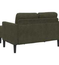 2er-Sofa mit Chaiselongue L-Form Armeegrün 125 cm Kunstleder