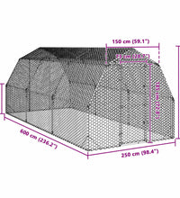 Hühnerstall 2,5x6x2,25 m Verzinkter Stahl