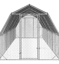 Hühnerstall mit Dach 2,5x8x2,25 m Verzinkter Stahl