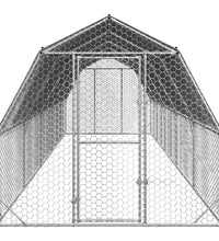 Hühnerstall mit Dach 2,5x10x2,25 m Verzinkter Stahl