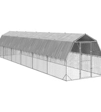 Hühnerstall mit Dach 2,5x12x2,25 m Verzinkter Stahl