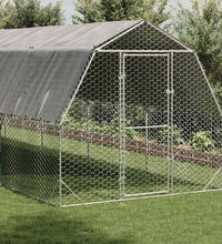 Hühnerstall mit Dach 2,5x12x2,25 m Verzinkter Stahl