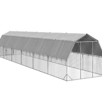 Hühnerstall mit Dach 2,5x12x2,25 m Verzinkter Stahl