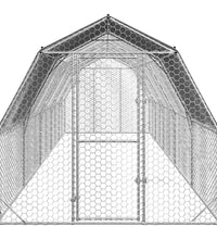 Hühnerstall mit Dach 2,5x10x2,25 m Verzinkter Stahl