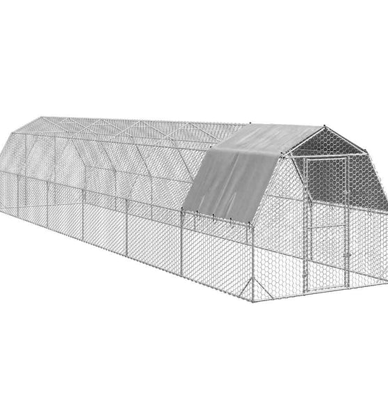 Hühnerstall mit Dach 2,5x12x2,25 m Verzinkter Stahl