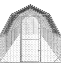 Hühnerstall mit Dach 2,5x12x2,25 m Verzinkter Stahl