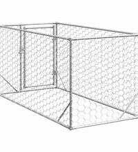 Outdoor-Hundezwinger mit Tür 2x1x1 m Verzinkter Stahl