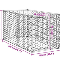 Outdoor-Hundezwinger mit Tür 2x1x1 m Verzinkter Stahl